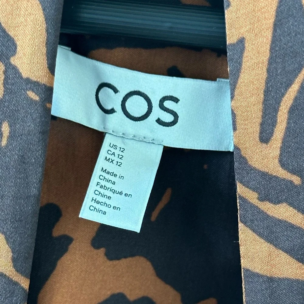 COS Black and Brown Printed Midi Shirt Dress - Picture 6 of 6